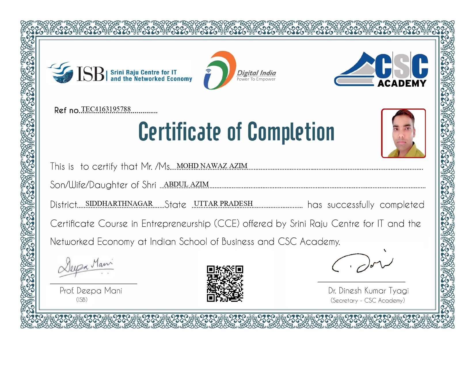 CSC Certificate